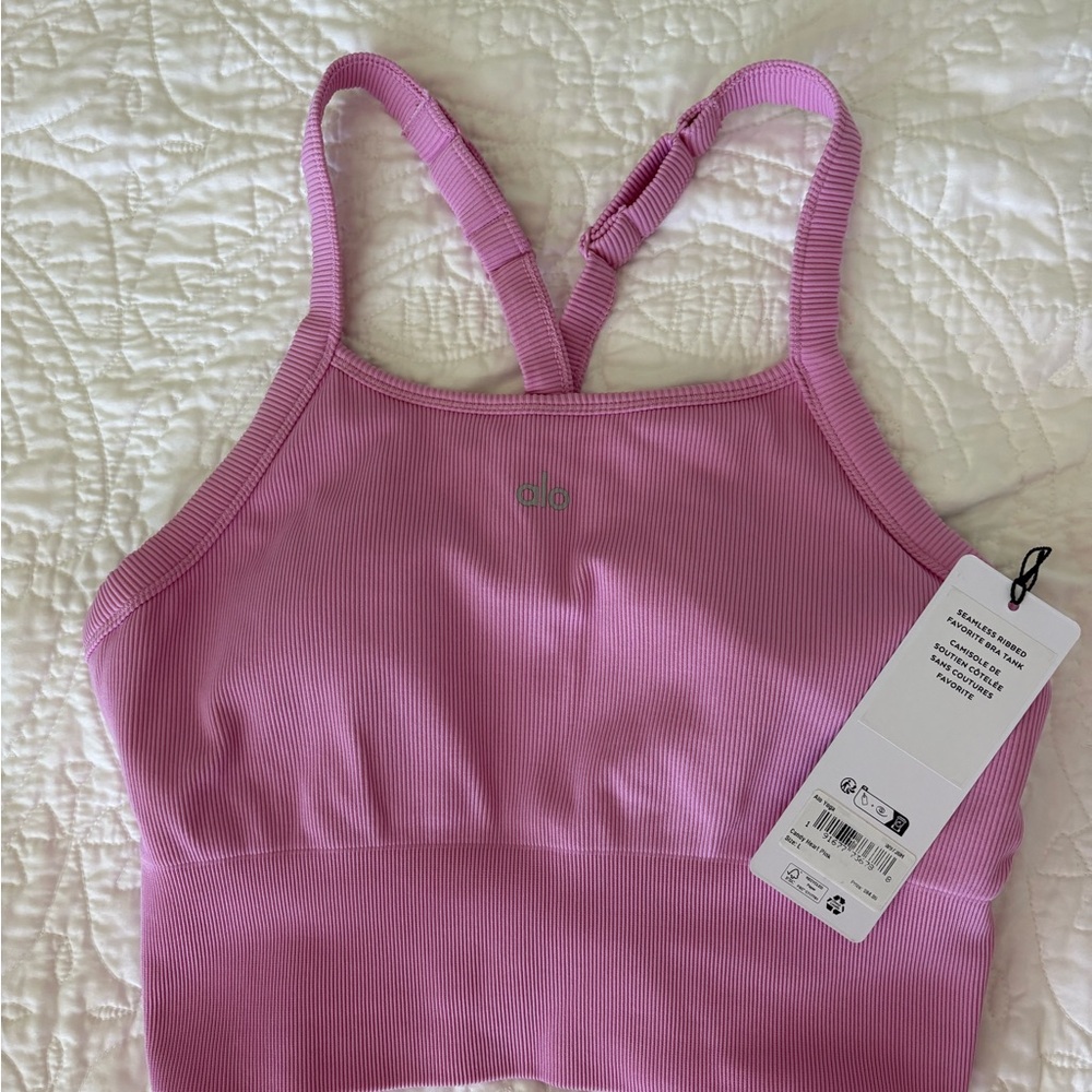 Seamless Ribbed Favorite Bra Tabk Petal Pink Sports Bra -